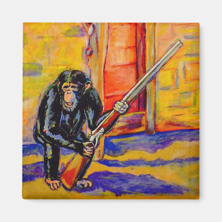 Chimp with a Gun Magnet