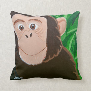 Chimpanzé coussin 16 x 16 carré