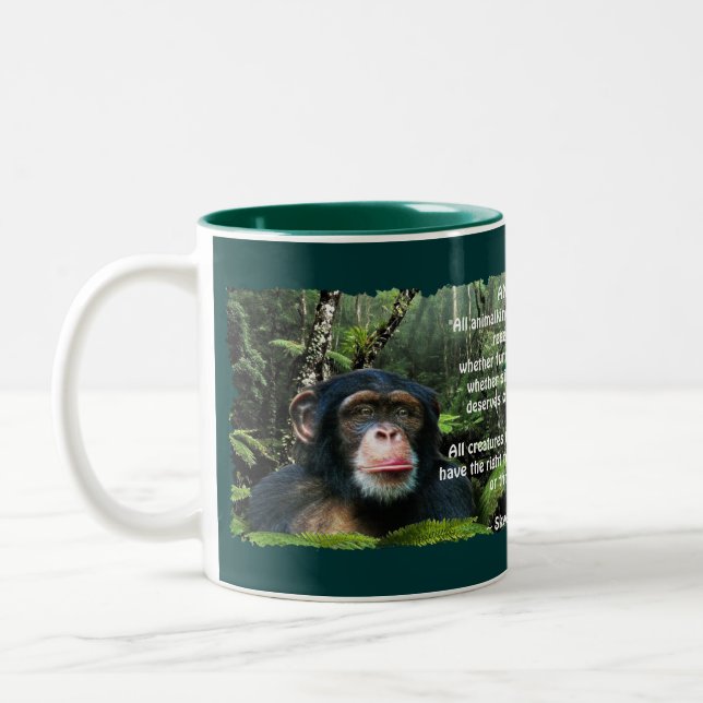 Chimpanzé sauvage & Mug poème sauvage (Gauche)