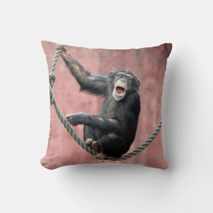 Chimpanzee 001 throw pillow