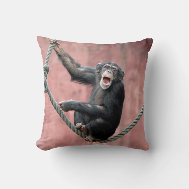 Chimpanzee 001 throw pillow (Front)