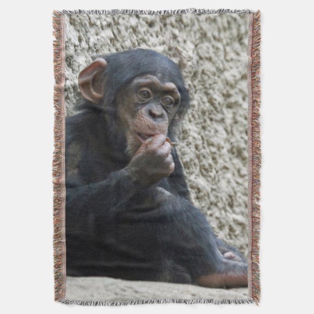 Chimpanzee 013 throw blanket (Front Vertical)
