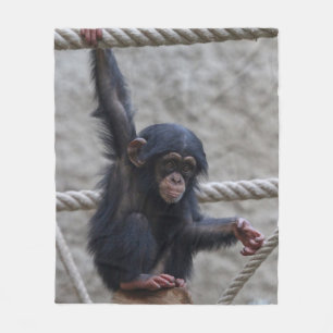 Chimpanzee 017 fleece blanket