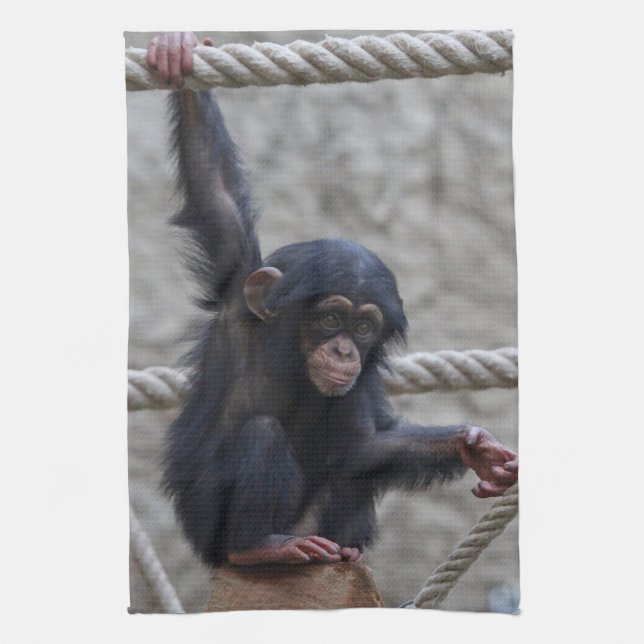 Chimpanzee 017 kitchen towel (Vertical)