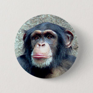 Chimpanzee 2 Inch Round Button