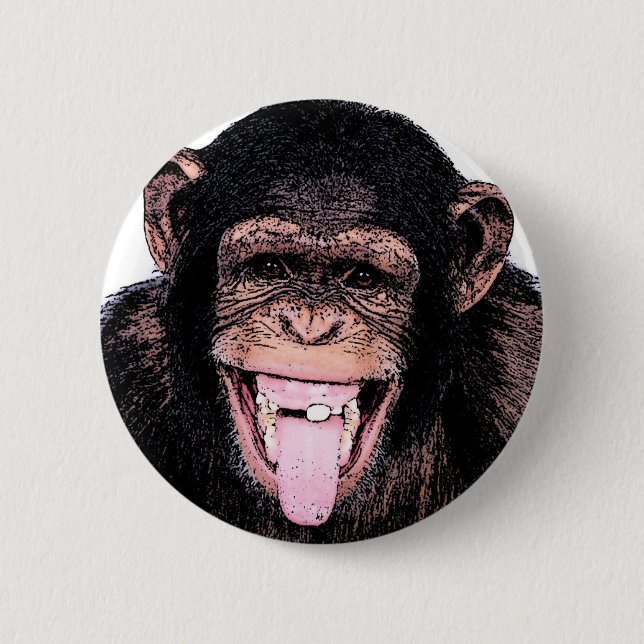 Chimpanzee 2 Inch Round Button (Front)