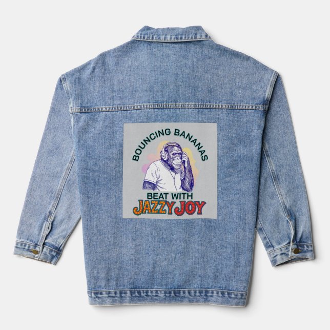 chimpanzee-a good listener denim jacket (Back)