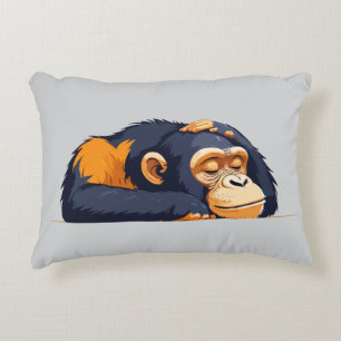 Chimpanzee Adorable Cute Animal Sleeping Relaxing Accent Pillow