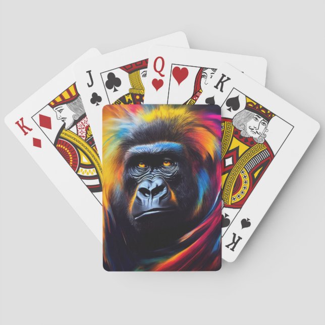 Chimpanzee Ape Animal Discovery Adventure Nature  Playing Cards (Back)