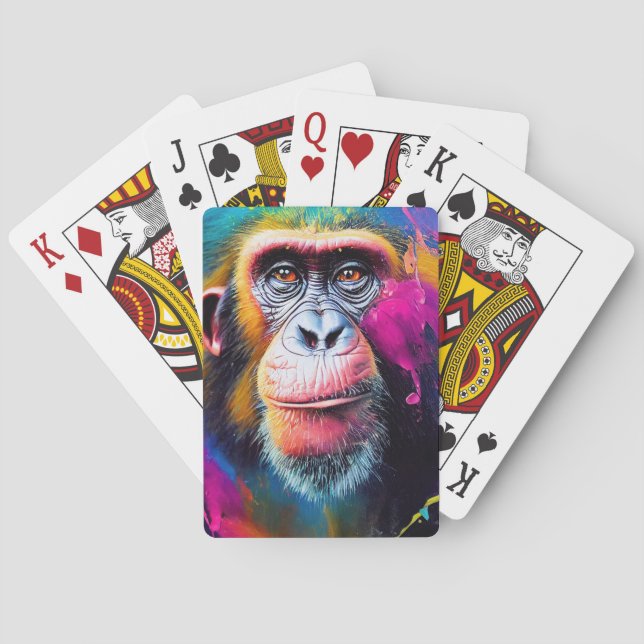 Chimpanzee Ape Animal Discovery Adventure Nature  Playing Cards (Back)