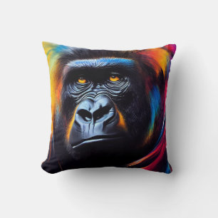 Chimpanzee Ape Animal Discovery Adventure Nature Throw Pillow