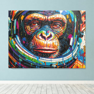 CHIMPANZEE ASTRONAUT COMING HOME-11 CANVAS PRINT