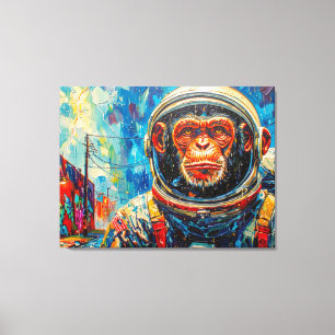 CHIMPANZEE ASTRONAUT COMING HOME-6 CANVAS PRINT