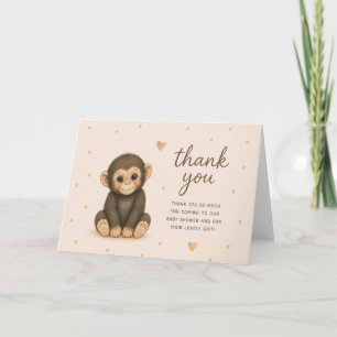 Chimpanzee Baby Shower Thank You Card