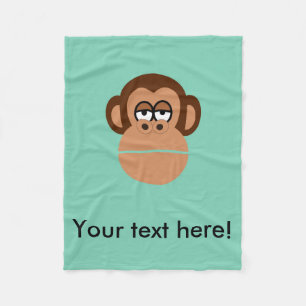 Chimpanzee cartoon fleece blanket