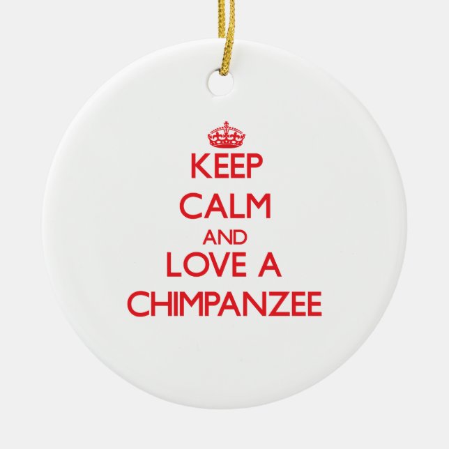 Chimpanzee Ceramic Ornament (Front)