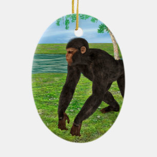 Chimpanzee Ceramic Ornament
