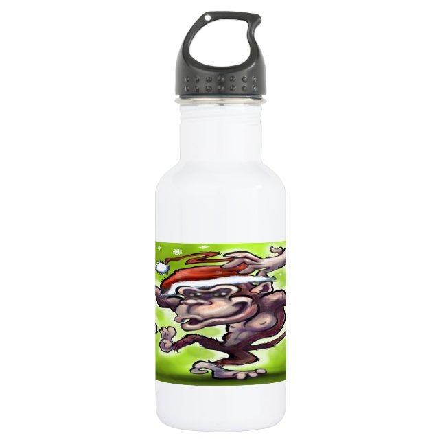 Chimpanzee Christmas 532 Ml Water Bottle (Front)