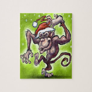 Chimpanzee Christmas Jigsaw Puzzle