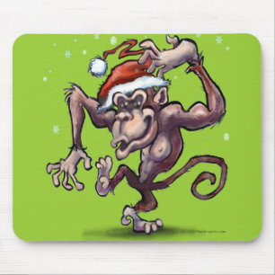 Chimpanzee Christmas Mouse Pad