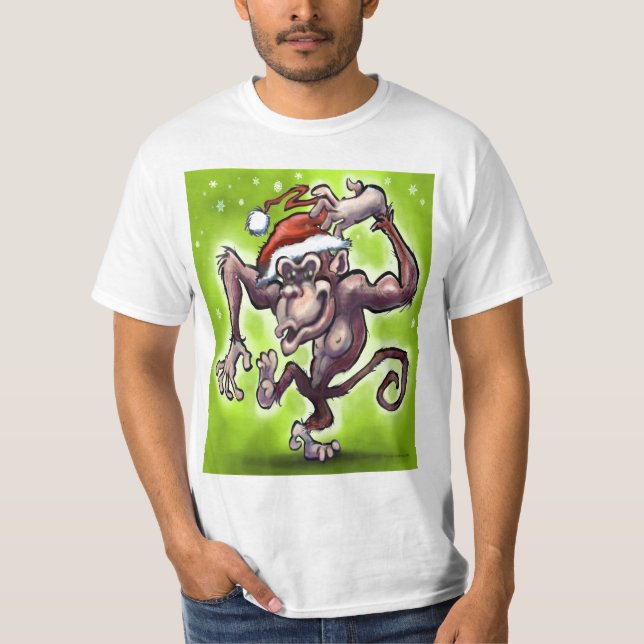 Chimpanzee Christmas T-Shirt (Front)