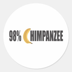 Chimpanzee Classic Round Sticker
