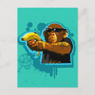 Chimpanzee Holding a Banana Postcard