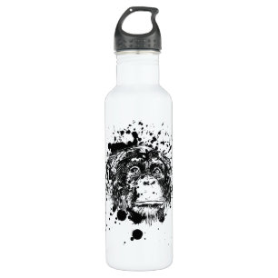 Chimpanzee in Black Splash 710 Ml Water Bottle