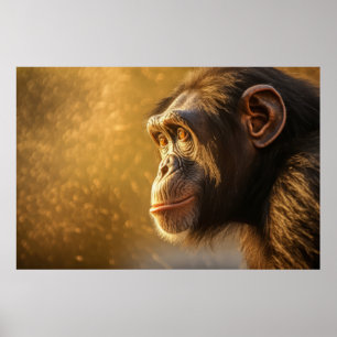 Chimpanzee in nature poster