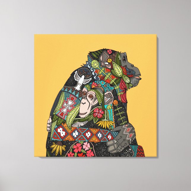 chimpanzee love canvas print (Front)