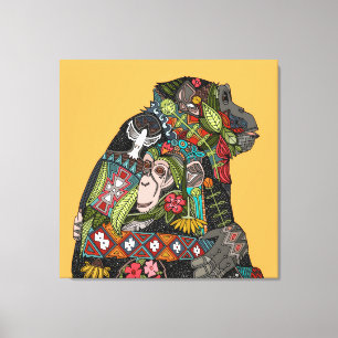 chimpanzee love canvas print