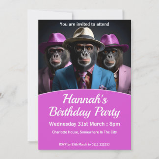 Chimpanzee Mob Invitation