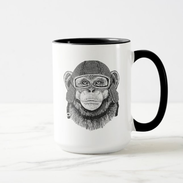 Chimpanzee Motorcycle Rider Mug (Right)