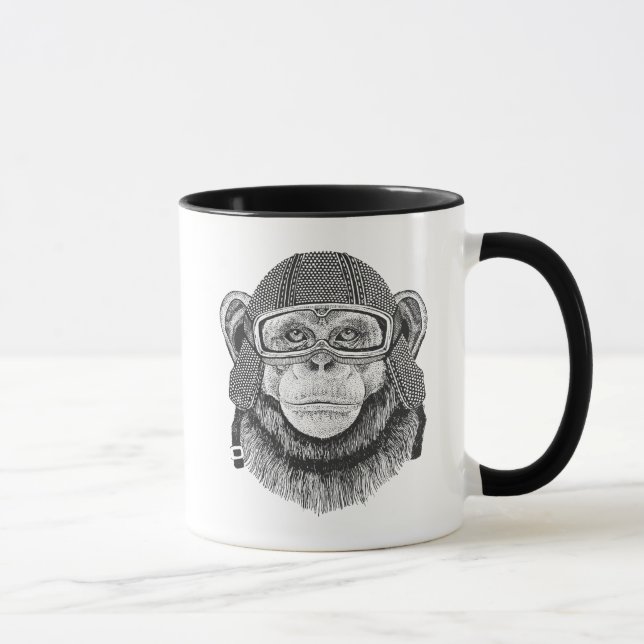 Chimpanzee Motorcycle Rider Mug (Right)