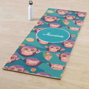 Chimpanzee Pastel Colourful Personalized Pattern Yoga Mat