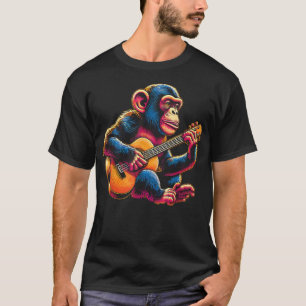 Chimpanzee Playing Guitar Chimps Monkey Guitarist T-Shirt