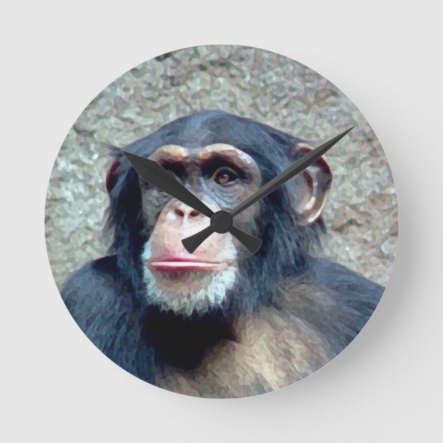 Chimpanzee Round Clock (Front)