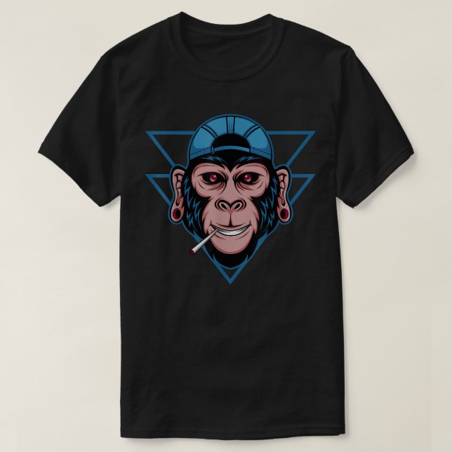 Chimpanzee Smoking T-Shirt (Design Front)