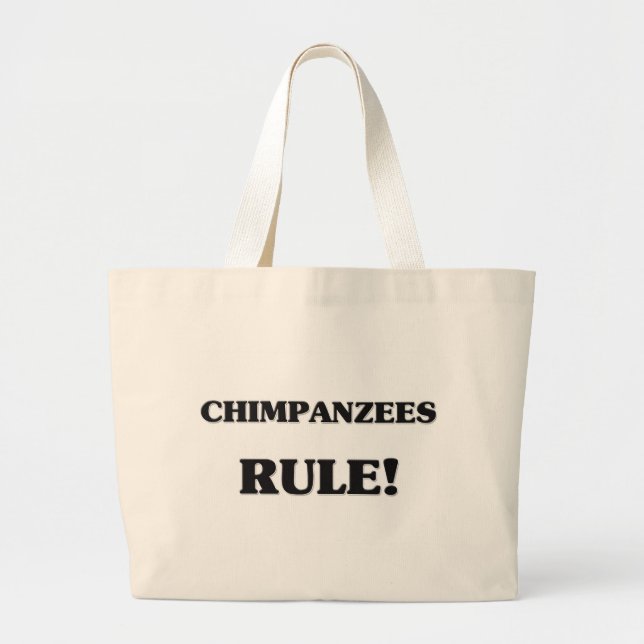 Chimpanzees Rule Large Tote Bag (Front)