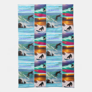 Chimpanzés Surf Photo Collage, Serviette