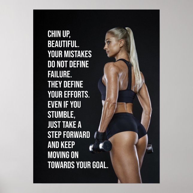 Chin Up Beautiful, Poster Motivationnel pour la gy (Devant)