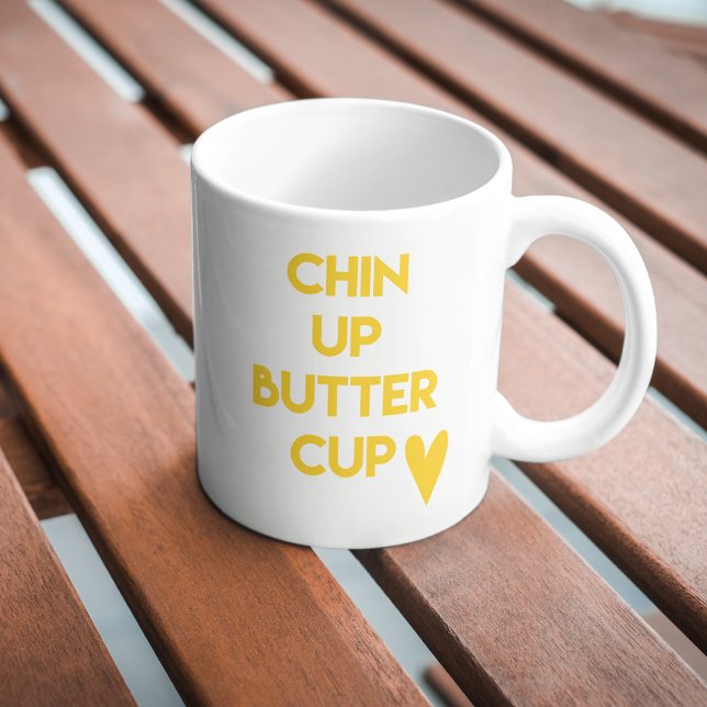 Chin up buttercup | Sweet Motivational Quote Coffee Mug (Creator Uploaded)