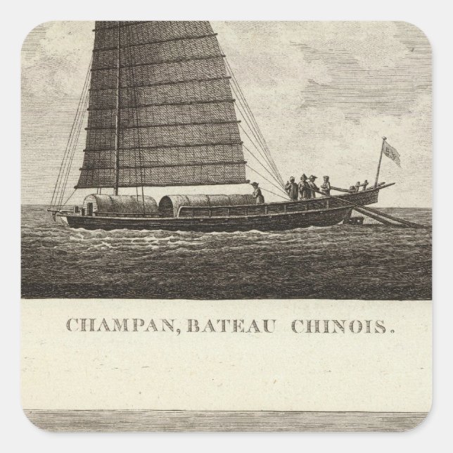 China 3 square sticker (Front)