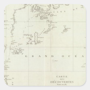 China and Asia Square Sticker