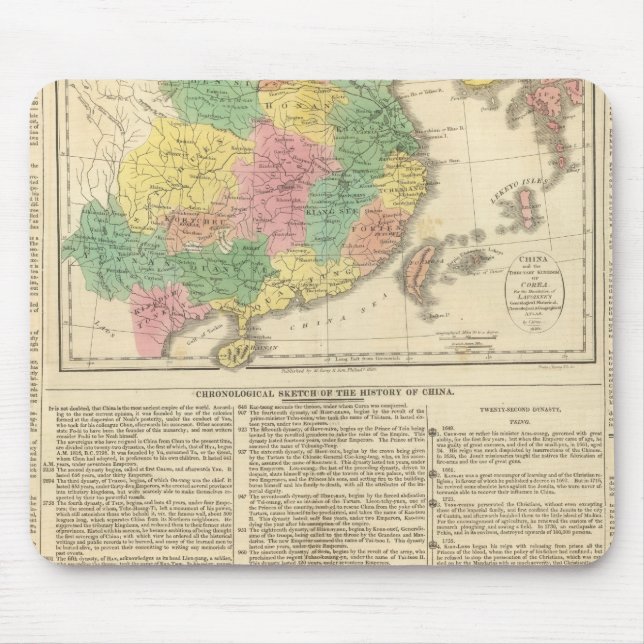 China and Japan Atlas Map Mouse Pad (Front)