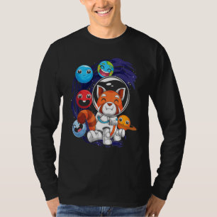 China Animal Cute Planets Science Space Red Panda T-Shirt