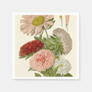 China Asters – Exquisite Vintage Floral Botanical Napkin