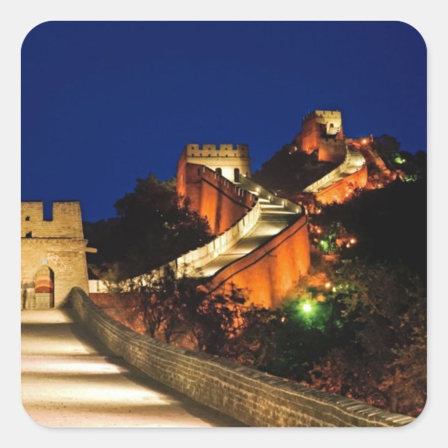 China, Badaling, Great Wall, view of Square Sticker (Front)