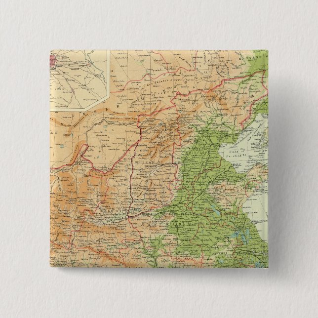 China Beijing Region 2 Inch Square Button (Front)
