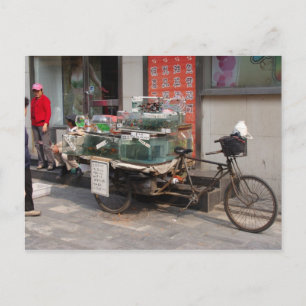China Bicycle--selling fish Postcard
